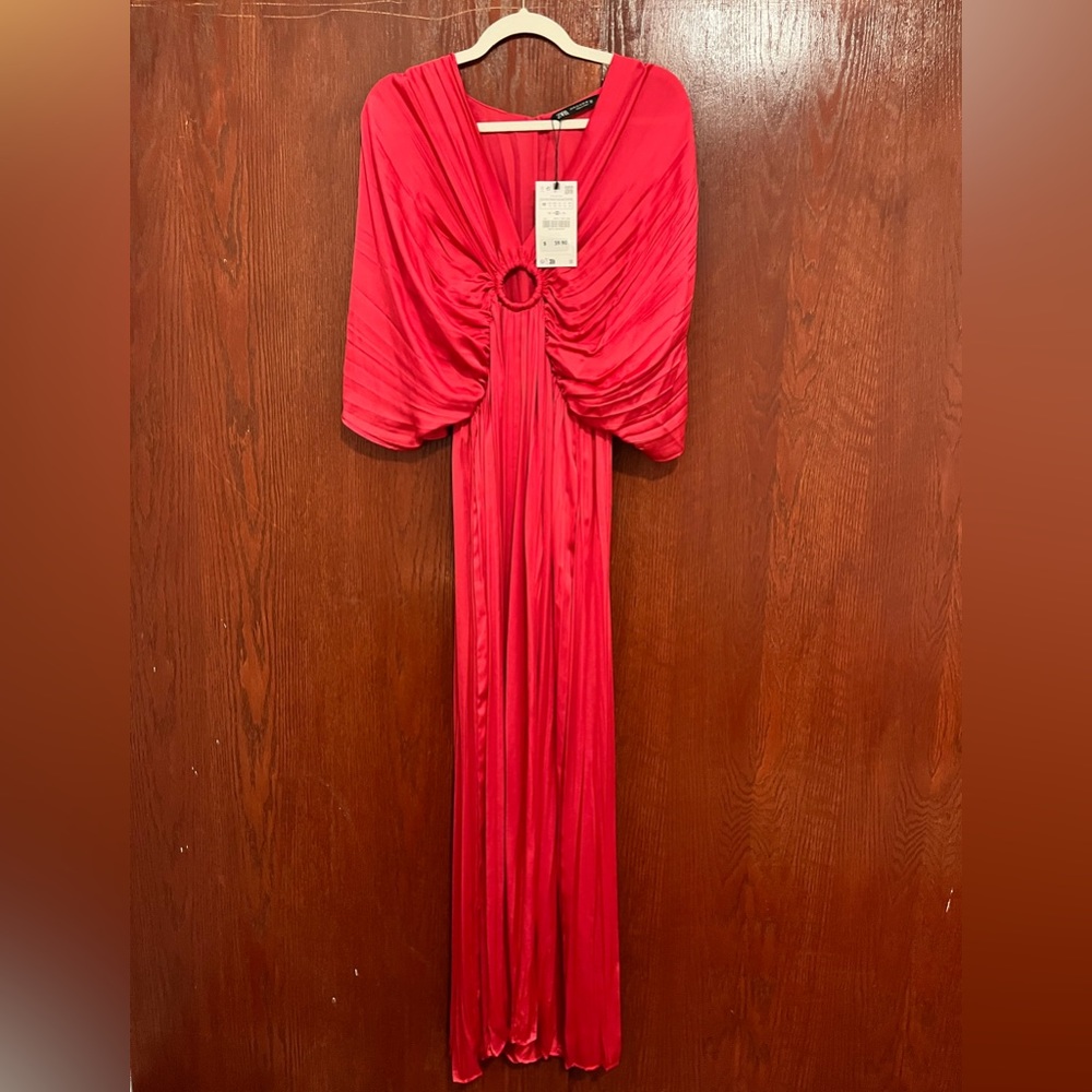 Zara pink satin jumpsuit
